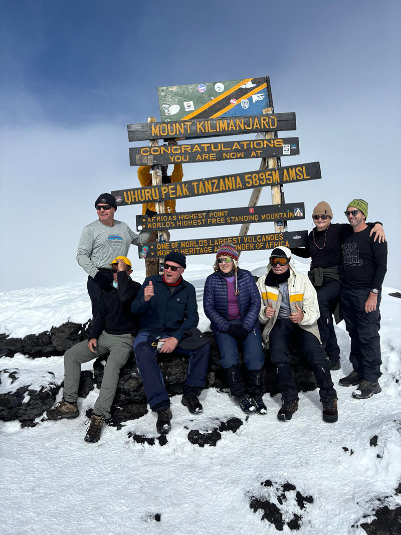 Michael Delport at Mount Kilimanjaro with co climbers